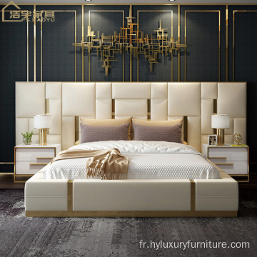 nouvel ensemble de meubles de chambre à coucher king size moderne à la mode